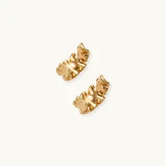 Wave Flow Hoops 18K Gold Earrings, a Unique Gift for Her thumbnail 3