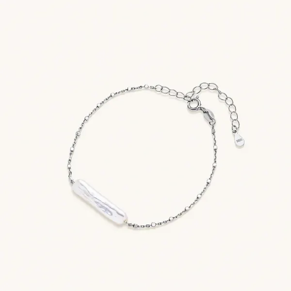 Baroque Pearl Chain Bracelet: Unique Gift for Her