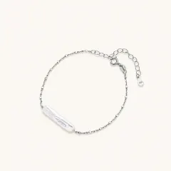 Baroque Pearl Chain Bracelet: Unique Gift for Her thumbnail 1