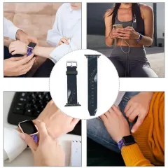 Personalized Apple Watch Band 38mm 40mm, Custom Photo PU Leather Strap thumbnail 3