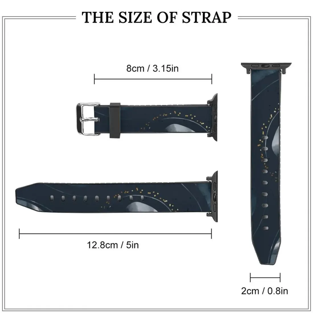 Personalized Apple Watch Band 38mm 40mm, Custom Photo PU Leather Strap — photo 5