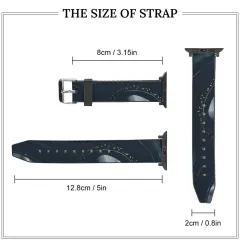 Personalized Apple Watch Band 38mm 40mm, Custom Photo PU Leather Strap thumbnail 5