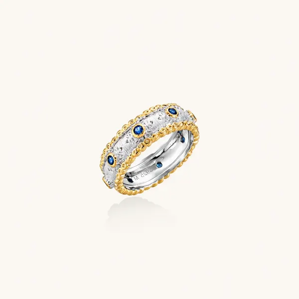 Azure Dreams Band Ring: Gift Ring for Her, Size 7