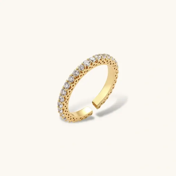 Eternal Spark Ring: Adjustable Gift for Her, Gold Plated