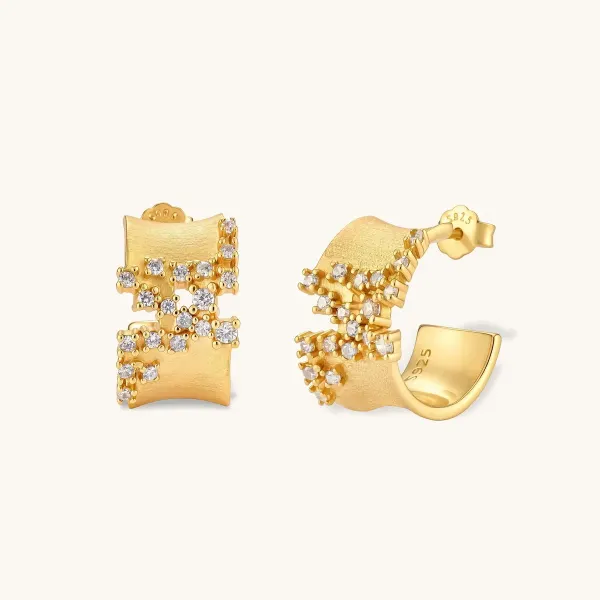 Stardust Hoop Earrings, a Gift for Her
