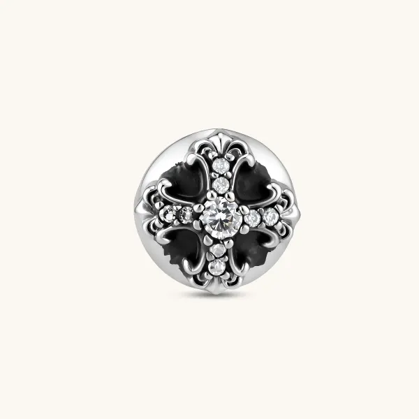 Dark Bloom Stud: Gothic Silver Gift for Him