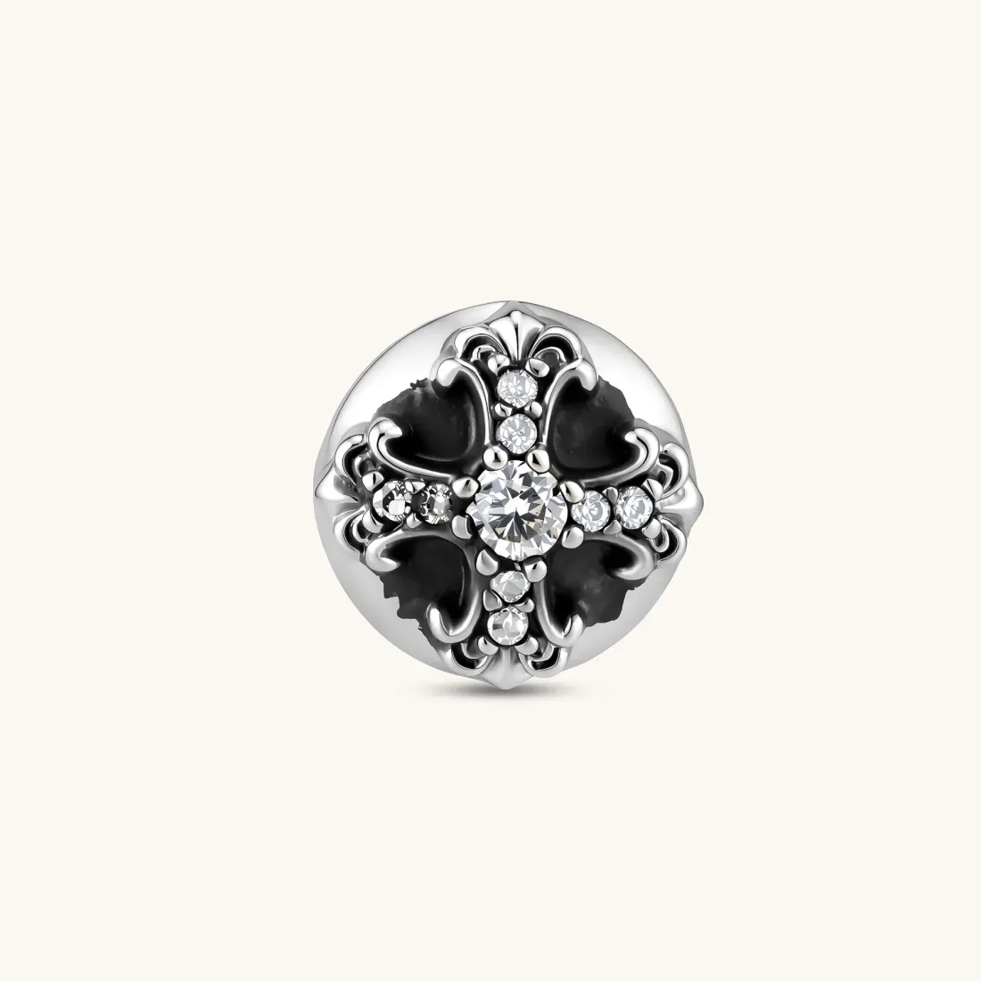 Dark Bloom Stud: Gothic Silver Gift for Him