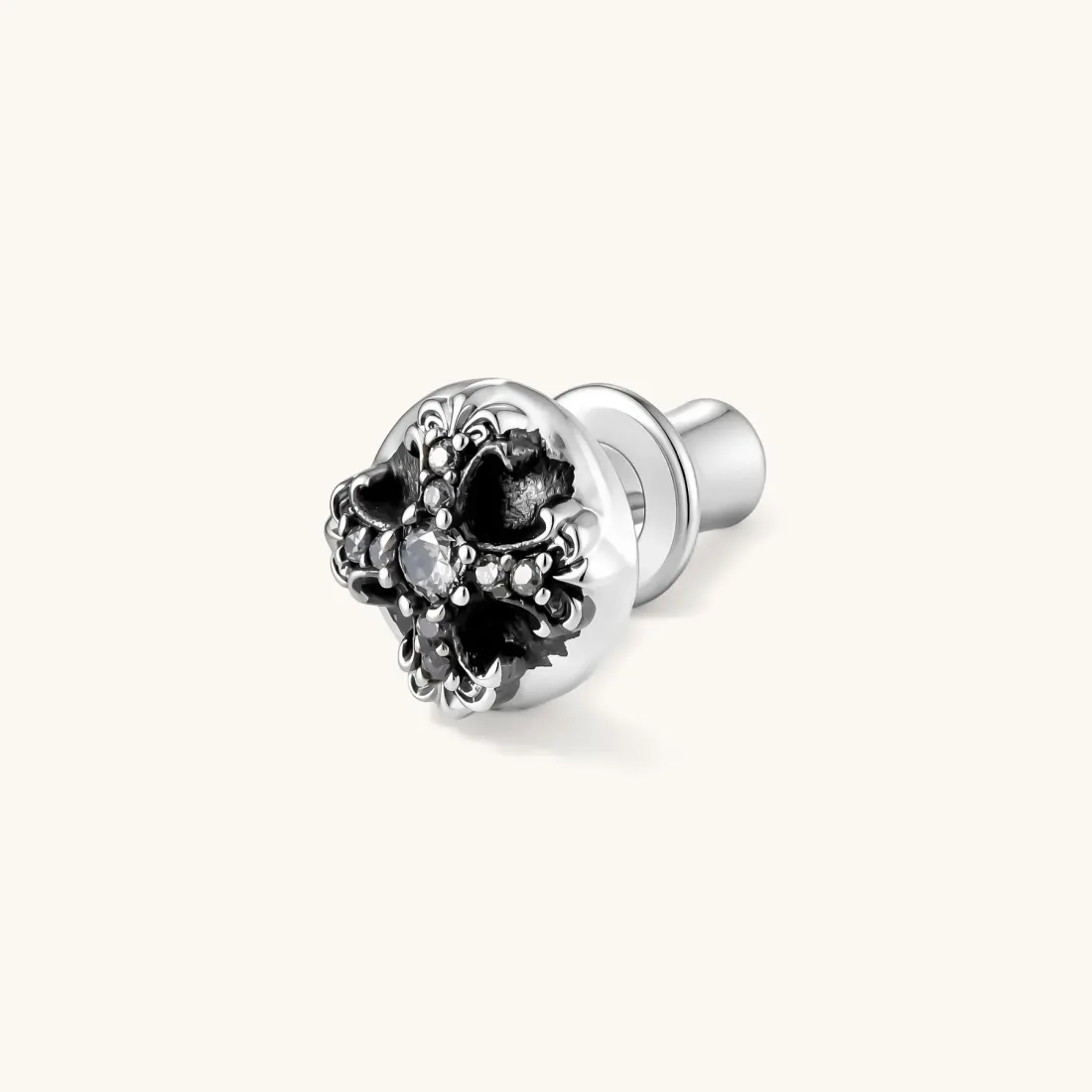 Dark Bloom Stud: Gothic Silver Gift for Him — photo 4