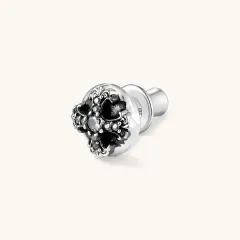 Dark Bloom Stud: Gothic Silver Gift for Him thumbnail 4