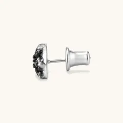 Dark Bloom Stud: Gothic Silver Gift for Him thumbnail 5