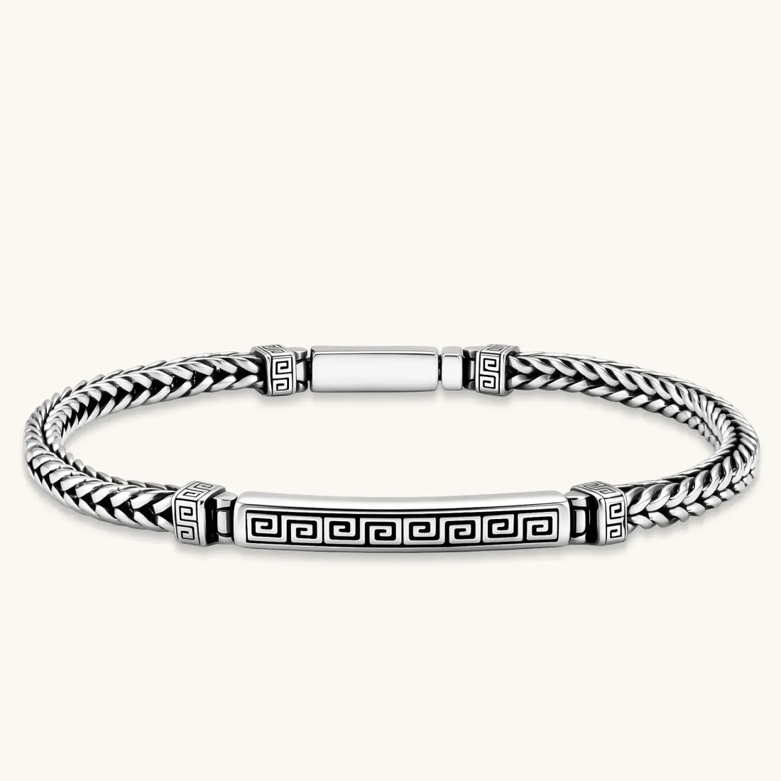 Meander Bar Bracelet, Unique Gift for Him