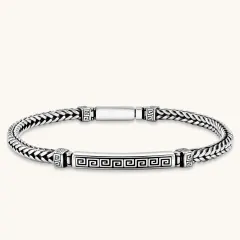 Meander Bar Bracelet, Unique Gift for Him thumbnail 1
