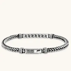 Meander Bar Bracelet, Unique Gift for Him thumbnail 3