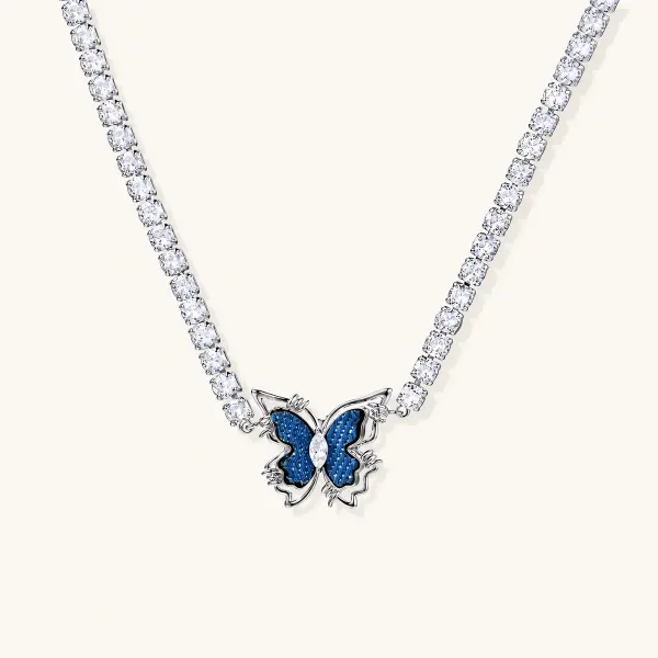 Butterfly Dreams Tennis Necklace: Unique Gift for Her