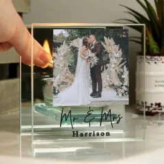 Personalised Photo Upload Mirrored Glass Tealight Holder, Custom Text Engraved Gifts thumbnail 4
