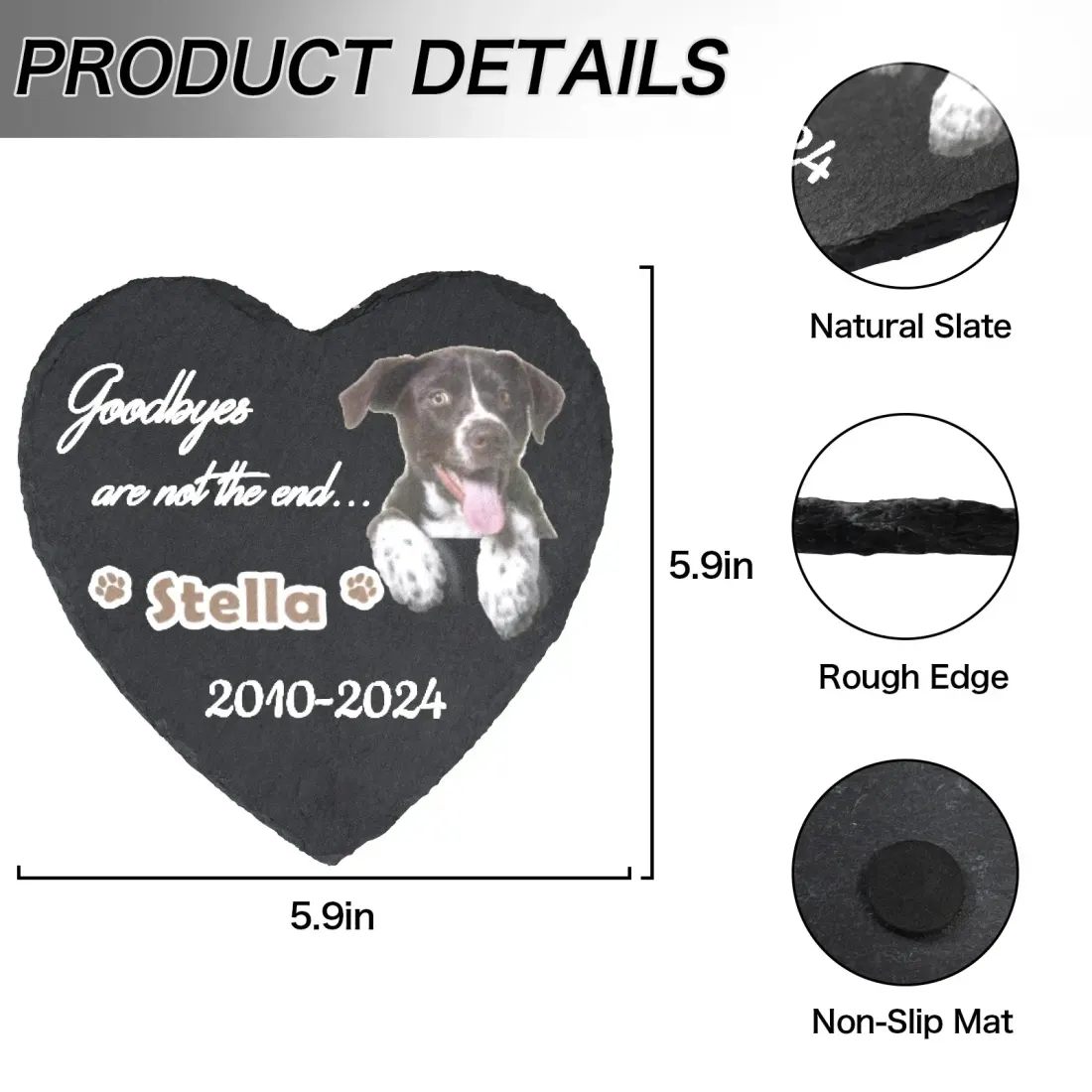 Heart-Shaped Pet Memorial Stone — photo 4