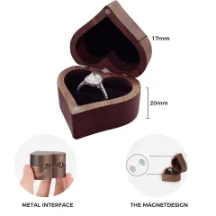 Personalized Heart Shaped Wooden Ring Box thumbnail 2