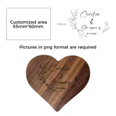 Personalized Heart Shaped Wooden Ring Box thumbnail 3