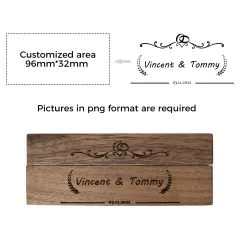 Custom Double Slot Wooden Ring Box thumbnail 3