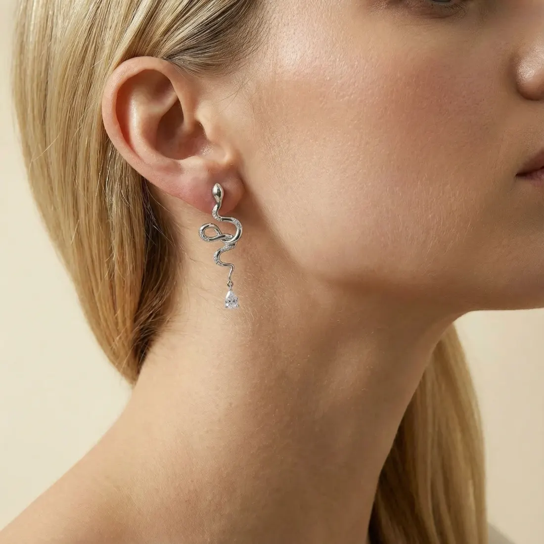 Serpentine Crystal Drops Earrings: Gift for Her — photo 3