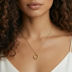 Twisted Harmony Necklace, 18K Gold Gift for Her thumbnail 5