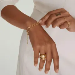 Golden Orbit Bracelet for Her, 18K Gold Gift thumbnail 5