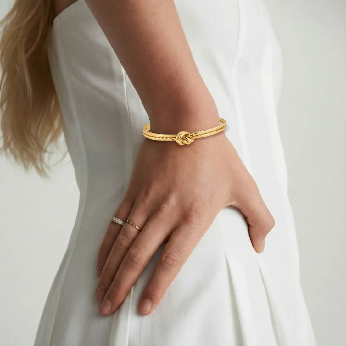Golden Knot Cuff: 18K Gold Gift for Her — photo 4