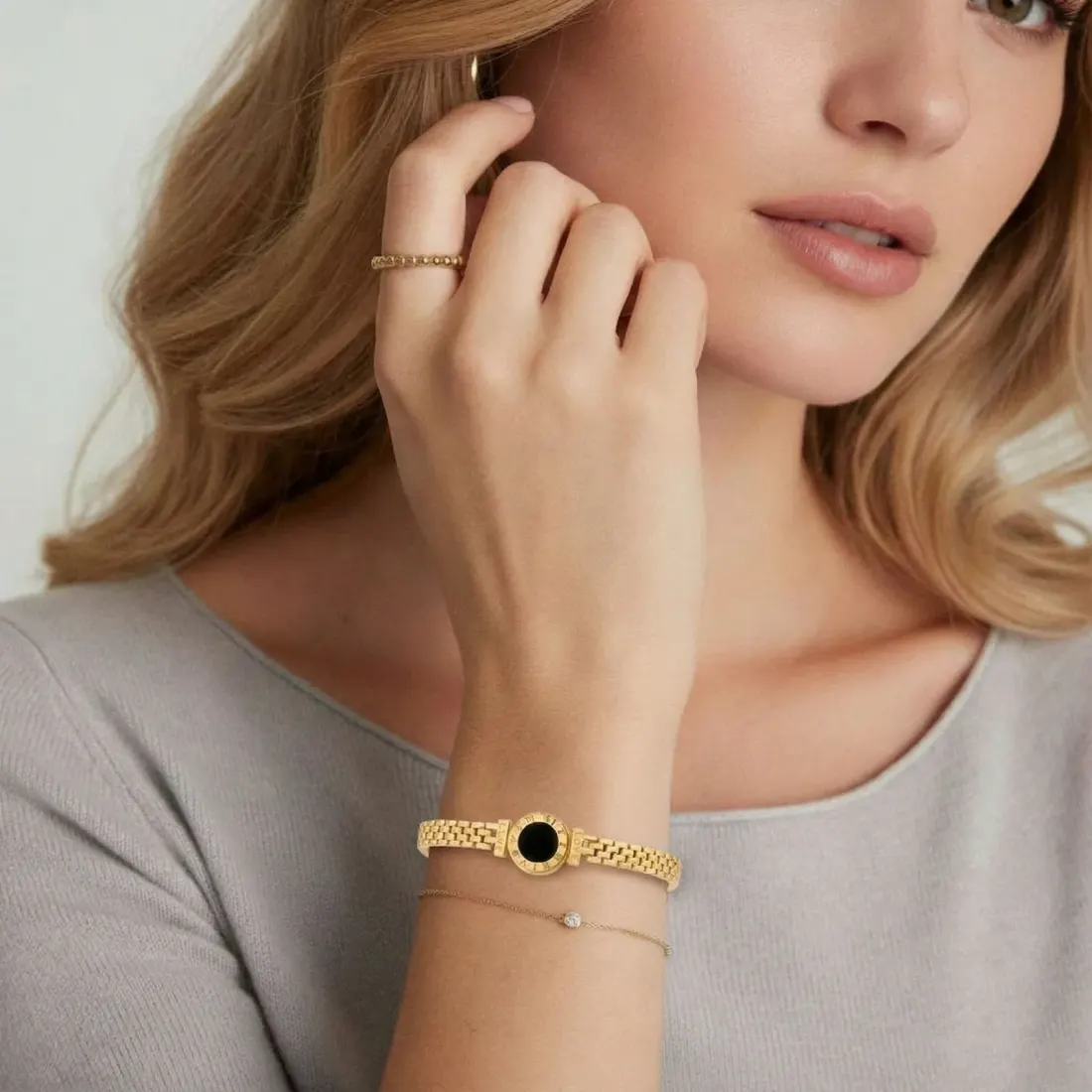 Eclipse Mesh Bracelet: Gold Watch-Inspired Gift for Her — photo 4
