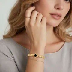 Eclipse Mesh Bracelet: Gold Watch-Inspired Gift for Her thumbnail 4