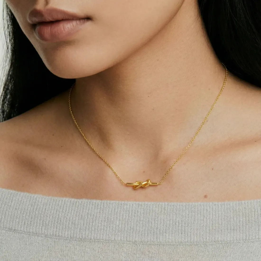 Unity Knot Necklace Gift for Her, 18K Gold — photo 5