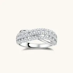 Infinity Crossover Ring Gift for Her thumbnail 1