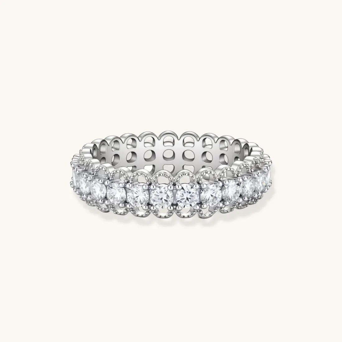 Infinite Sparkle Ring: Moissanite Gift for Her