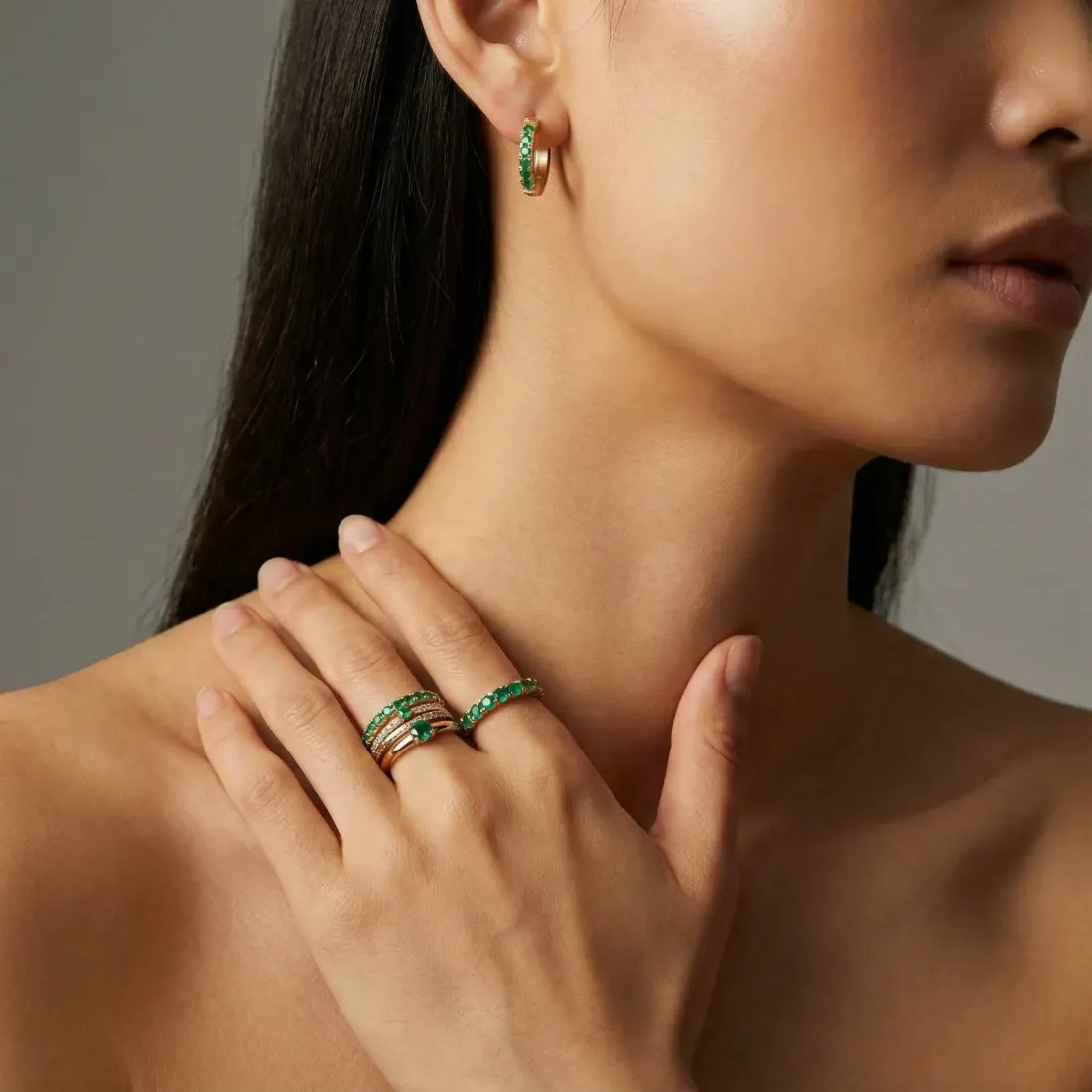 Emerald Energy Huggies: Waterproof Gift Earrings for Her — photo 6