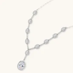 Celestial Cascade Set: White Gold Zirconia Gift for Her thumbnail 2
