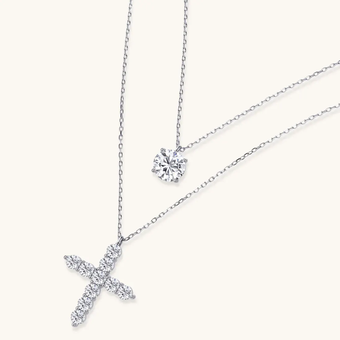Layered Moissanite Necklace Set, 0.5 Ct Gift for Her — photo 2