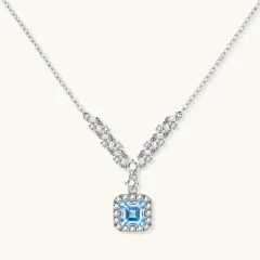 Celestial Arc Moissanite Necklace, 0.5 Ct Gift for Her thumbnail 1