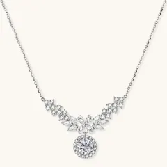 Celestial Wings Statement Necklace: Moissanite Gift for Her thumbnail 1