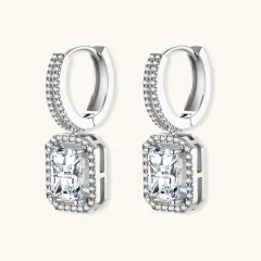 Emerald Cut Moissanite Drops, 1 Ct Gift for Her thumbnail 3