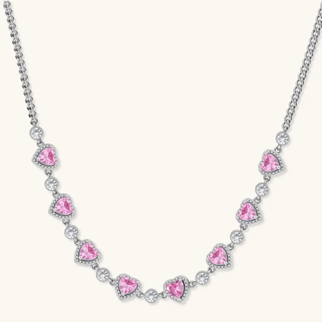Romance Heart Set Gift for Her With Pink Zirconia — photo 4