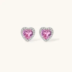 Romance Heart Set Gift for Her With Pink Zirconia thumbnail 5