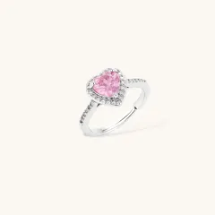 Romance Heart Set Gift for Her With Pink Zirconia thumbnail 6