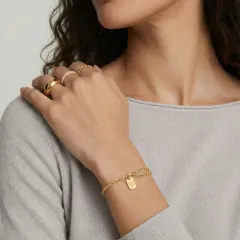 Good Luck Bracelet Gift for Her in 18K Gold thumbnail 3