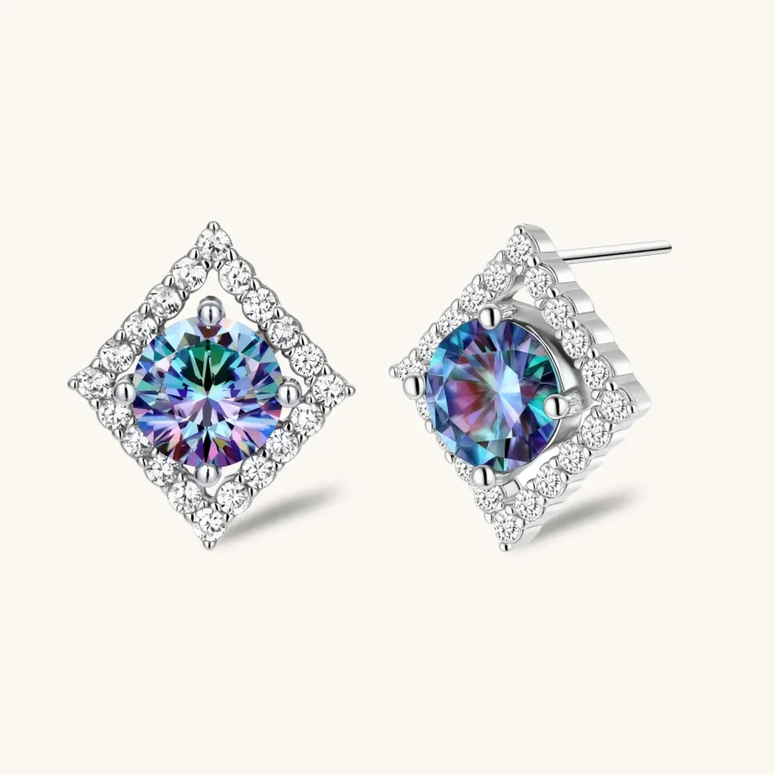 Moissanite Stud Earrings: 0.5 Ct Gift for Her