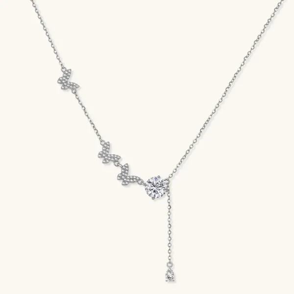 Flutter Dreams Lariat Moissanite Necklace Gift for Her