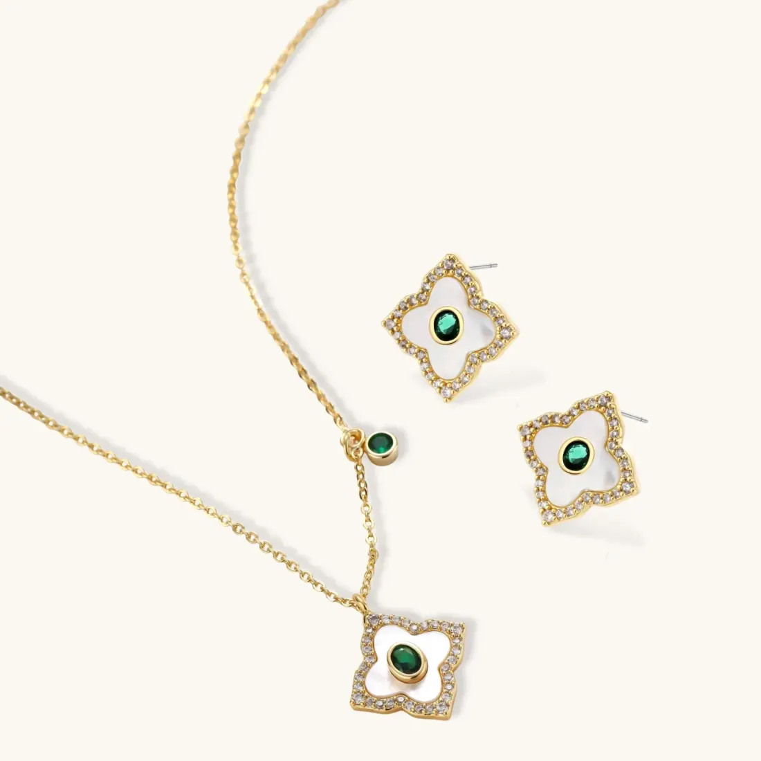 Emerald Bloom Set: Gold Plated Gift for Her — photo 2