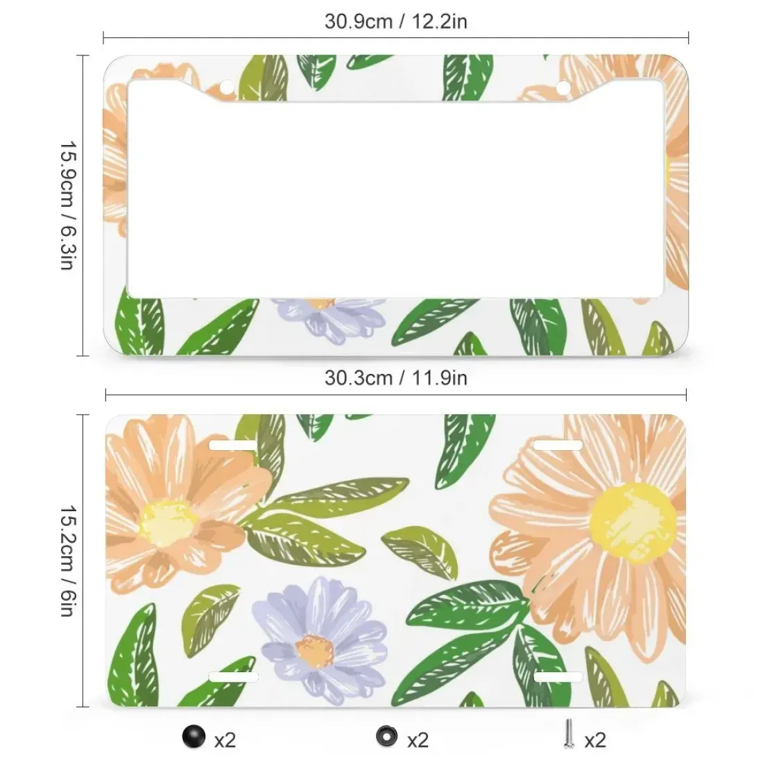 License Plate & Frame Set - 2 Round Holes — photo 2