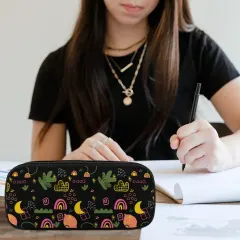 Custom Leather Pencil Case, Print Your Own Design, Zip Pen Pouch for School thumbnail 2