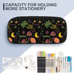Custom Leather Pencil Case, Print Your Own Design, Zip Pen Pouch for School thumbnail 3