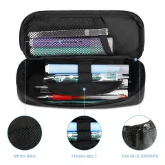 Custom Leather Pencil Case, Print Your Own Design, Zip Pen Pouch for School thumbnail 4