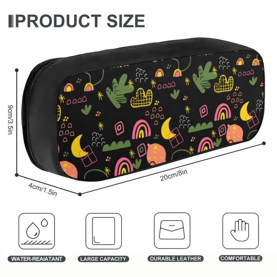 Custom Leather Pencil Case, Print Your Own Design, Zip Pen Pouch for School — photo 5